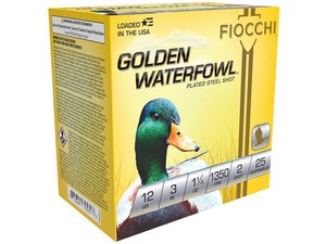 Fiocchi 123SGW2 Golden Waterfowl 12Gauge 3" 1 1/4oz 2Shot 25 Per Box/10 Case