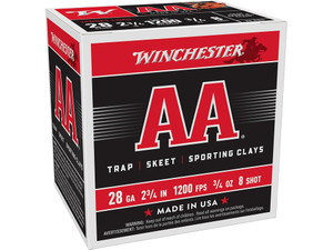 Winchester Ammo AA288 AA 28Gauge 2.75" 3/4oz 8Shot 25 Per Box/10 Case