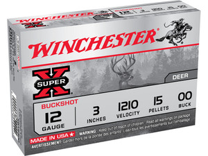 Winchester Ammo XB12300VP Super X 12Gauge 3" 15Pellets 00Buck Shot 15 Per Box/10 Case *Value Pack