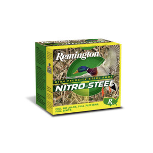 Remington Nitro Steel 12 Gauge Shotshell Ammunition, 2 3/4 Inch, 1275 FPS, 1 1/4 Ounce, BB Shot - 25 Cartridge Box ( 25 / 1 )