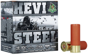 HEVI-Shot Hevi-Steel 12 Gauge Shotshell Ammunition, 2 3/4 Inch, 1500 FPS, 1 1/8 Ounce, #1 Shot - 25 Cartridge Box ( 25 / 1 )
