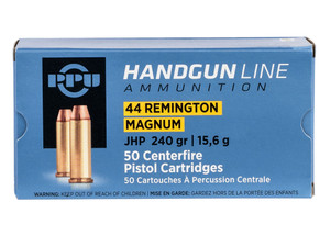 PPU PPH44MH Handgun 44RemMag 240gr Jacketed Hollow Point 50 Per Box/10 Case