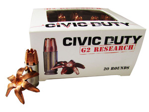 G2 Research G00617 Civic Duty 45ACP 164gr Copper Expansion Projectile 20 Per Box/25 Case