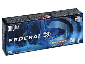 Federal 300BLKB Power-Shok 300Blackout 150gr Jacketed Soft Point 20 Per Box/10 Case