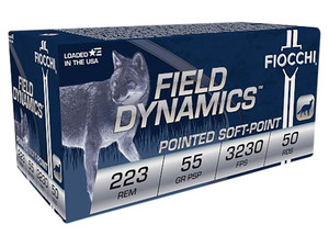 Fiocchi 223B50 Field Dynamics 223Rem 55gr Pointed Soft Point 50 Per Box/10 Case