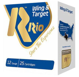 Rio Ammunition Wing & Target 12 Gauge Shotshell Ammunition, 2 3/4 Inch, 1250 FPS, 1 Ounce, #7 1/2 Shot - 25 Cartridge Box ( 25 / 1 )
