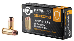 PPU PPD40 Defense  40 SW 180 gr Jacket Hollow Point 50 Per Box 10 UPC: 8605003811725