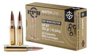 PPU PPM3081 Match  308 Win 155 gr Hollow Point Boat Tail 20 Per Box 10 UPC: 8605003812128
