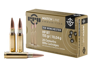 PPU PPM3081 Match 308Win 155gr Hollow Point Boat Tail 20 Per Box/10 Case