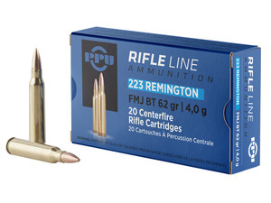 PPU PP223F2 Standard Rifle 223Rem 62gr Full Metal Jacket Boat Tail 20 Per Box/50 Case