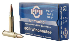 PPU PP3082 Standard Rifle  308 Win 165 gr Pointed Soft Point Boat Tail 20 Per Box 10 UPC: 8605003812470