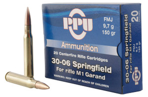 PPU PP3006G Standard Rifle  3006 Springfield 150 gr Full Metal Jacket 20 Per Box 10 UPC: 8605003812494
