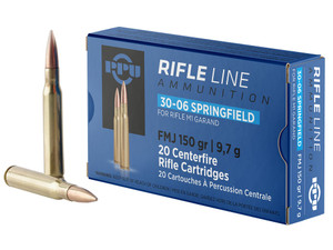 PPU PP3006G Standard Rifle 30-06Springfield 150gr Full Metal Jacket 20 Per Box/10 Case