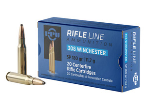 PPU PP3083 Standard Rifle 308Win 180gr Soft Point 20 Per Box/10 Case