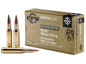 PPU PPM3082 Match 308Win 168gr Hollow Point Boat Tail 20 Per Box/10 Case