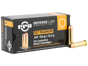 PPU PPD357 Defense 357Mag 158gr Jacketed Hollow Point 50 Per Box/10 Case