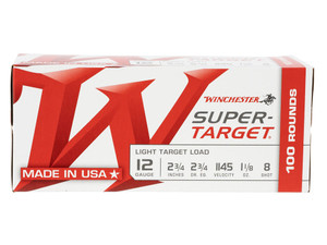 Winchester Ammo TRGT128VP Super-Target Light Target Value Pack 12 Gauge 2.75" 1 1/8oz 8 Shot 100/Box