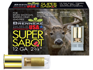 Brenneke SL122SUS SuperSabot 12Gauge 2.75" 1 1/8oz Sabot Slug Shot 5 Per Box/50 Case