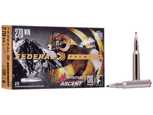 Federal P270TA1 Premium Terminal Ascent 270Win 136gr 20 Per Box/10 Case