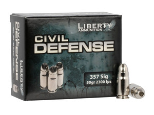 Liberty Ammunition LACD357SIG053 Civil Defense 357Sig 50gr Lead Free Fragmenting Hollow Point 20 Per Box/50 Case
