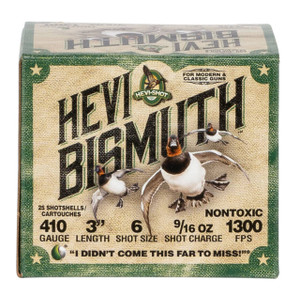 HEVI-Shot Hevi-Bismuth 410 Bore Shotshell Ammunition, 3 Inch, 1300 FPS, 2/3 Ounce, #6 Shot - 25 Cartridge Box ( 25 / 1 )