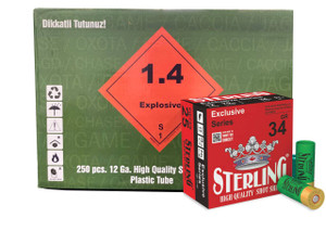 STERLING 12GA BIRDSHOT #4 2 3/4 INCH 1 3/16OZ (34g) CASE250 UPC: 8698779965730