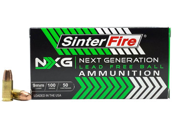 SinterFire Inc SF9100NXG Next Generation (NXG) 9mmLuger 100gr Lead Free Ball 50 Per Box/20 Case