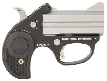 Bond Arms BASL Stinger 22 LR 2 3" Matte Double Anodized Stainless Steel Barrel, Anodized Aluminum Frame, Black Rubber Grip