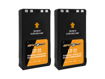 Spypoint 05538 LIT-22 Rechargeable Lithium Battery Pack Black 7.4 Volts (2) Single Pack