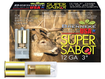 Brenneke SL123SUS SuperSabot 12Gauge 3" 1 1/8oz Sabot Slug Shot 5 Per Box/50 Case