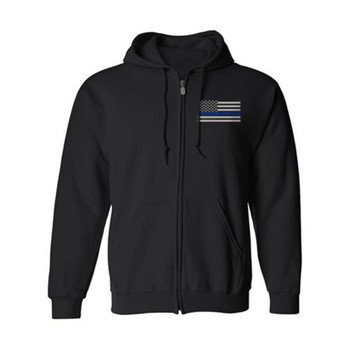 Full Zip - Thin Blue Line American Flag - Unisex