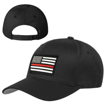 Velcro Hat - Thin Blue Line American Flag, Black