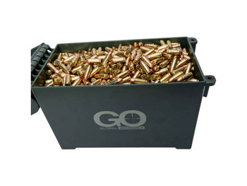 Global Ordnance 9mm 115gr FMJ 500 Rounds Bulk Pack with Ammo Can