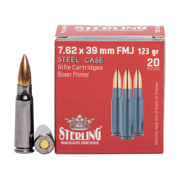 Sterling Steel Case Select 7.62x39 123gr FMJ 20rd Box 1000rd Case Sterling Steel Case Select 7.62x39 123gr FMJ 20rd Box 1000rd Case