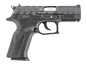 Grand Power 8588005808651 P1 Mk23 9mm Luger 15+1 3.66" 9mm Luger 12+1 3.66" Stainless Rotating Barrel, Black Optic Ready/Serrated Slide, Black Frame w/Accessory Rail, Interchangeable Backstrap, Ambide
