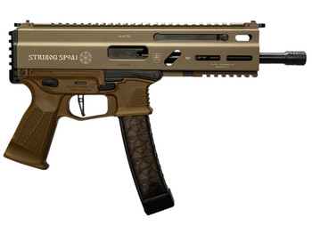 Grand Power 197892004763 SP9A1 Stribog 9mm Luger 30+1 8" Black Threaded Barrel, M-LOK Handguard, Flat Dark Earth Aluminum Picatinny Rail Receiver, FDE Polymer Grip, Thread Protector