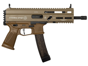 Grand Power 197892004770 SP9A3 Stribog 9mm Luger 30+1 8" Black Threaded Barrel, M-LOK Handguard, Flat Dark Earth Aluminum Picatinny Rail Receiver, Rear Picatinny Rail, FDE Polymer Grips