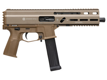 Grand Power 197892004800 SP10A3 Stribog 10mm Auto 20+1 8" Black Threaded Barrel, Flat Dark Earth Aluminum Picatinny Rail Receiver, FDE Polymer Grip, Thread Protector