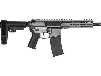 CMMG 30AF20ATNG Banshee Mk4 300 Blackout 30+1 8" Black Nitride Threaded Barrel, M-LOK Handguard, Tungsten Cerakote Aluminum Receiver w/Picatinny Rail, Black Polymer CMMG RipBrace, CMMG Zeroed Grip