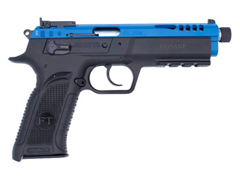 Tanfoglio TFFORCE22TB Force Tactical 22 LR 10+1 4.40" Stainless Threaded Barrel, Blue Optic Cut/Ported/Serrated Slide, Black Polymer Frame w/Beavertail & Picatinny Rail, Black Textured Grip