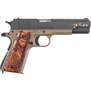 Auto-Ordnance 1911 Army 250th Pistol 45 ACP 5 in. ODG/Tan Engraved Scene 7 rd.