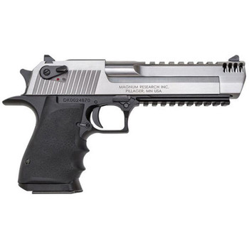 Magnum Research Desert Eagle Mark XIX Pistol 50 AE 6 in. GRY/BLK Battleworn Engraved 7 rd.