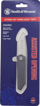 ASSIST TANTO 2.5" BLACK/SSS&W KNIFE EXTREME OPS SPRING 