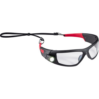SPG500 SAFETY GLASSES W/BUILT-IN RECHARGEABLE LIGHT BLK/RED