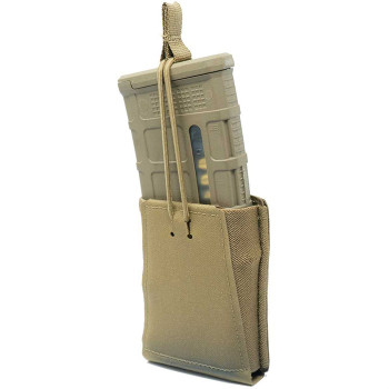 SINGLE RIFLE 5.56 NATO MAGAZINE POUCH W/BUNGEE RETENTION COY