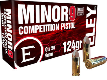 124GR FMJ 50RD 20BX/CSELEY MINOR 9 COMPETITION 9MM 