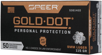 115GR GDHP 50RD 10BX/CSSPEER GOLD DOT 9MM LUGER 