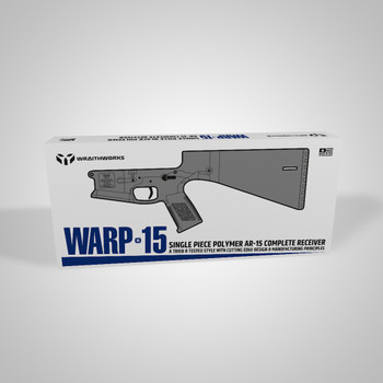 Wraithworks WARP-15 Polymer Complete AR15 Lower Receiver - Black | Mil-Spec Parts Kit | Integral Buttstock & Textured Pistol Grip | Trap Door Buttplate