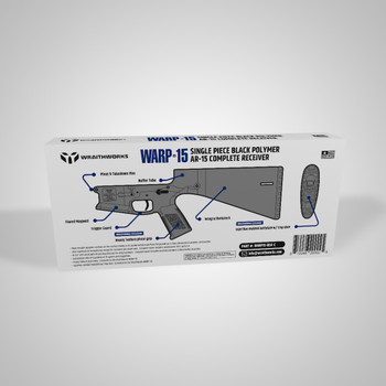 Wraithworks WARP-15 Polymer Complete AR15 Lower Receiver - Black | Mil-Spec Parts Kit | Integral Buttstock & Textured Pistol Grip | Trap Door Buttplate