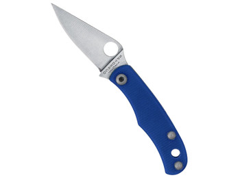 Spyderco C133GBLP Bug 1.27" Satin 12C27 Sandvik SS Blade, Blue Textured G10 Handle